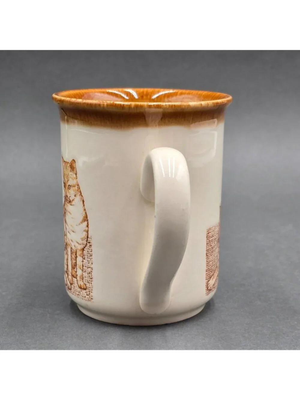 Vintage Biltons England Coffee Mug Orange Tabby Kittens Playing Textured Ceramic - Picture 4 of 8